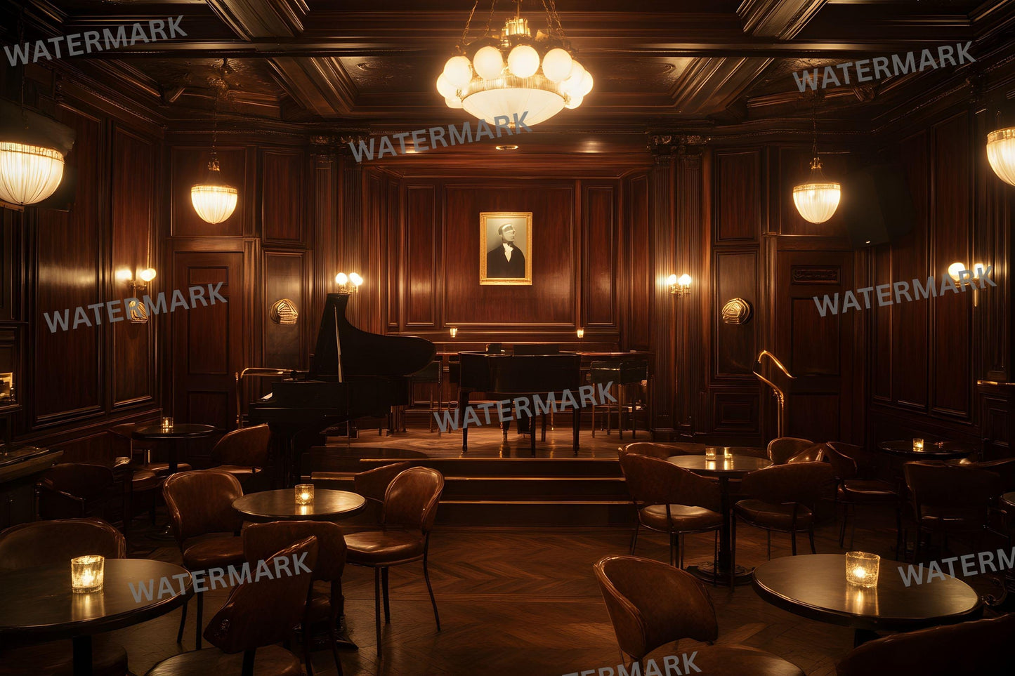 Jazz Club Photography Backdrops - 1JPGs | Speakeasy Digital Backgrounds, Piano Bar Photo Overlays, Moody Interior Studio Props