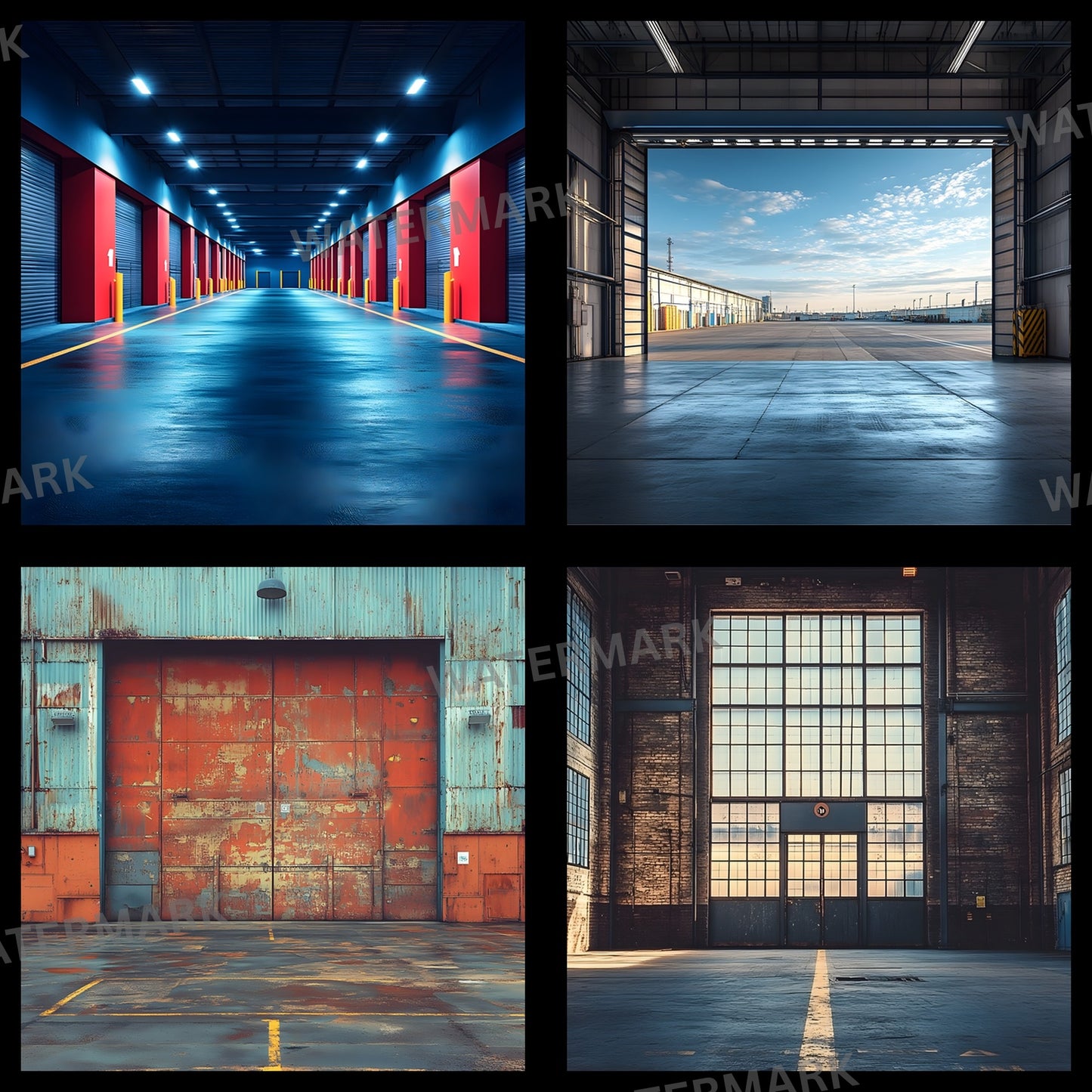 Warehouse Sports Digital Backdrop, Grunge Industrial Background for Photography, Photo Booth Prop, Sports Team Photo Overlays