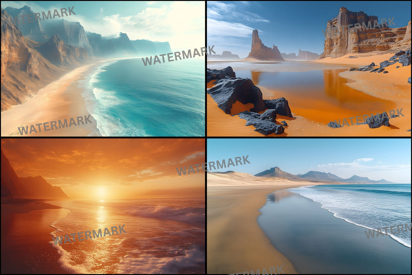 Beach Cyberpunk Backdrop, Futuristic Seascape Background, Digital Wallpaper for Photography, Blade Runner Inspired Landscape, Ocean Scene