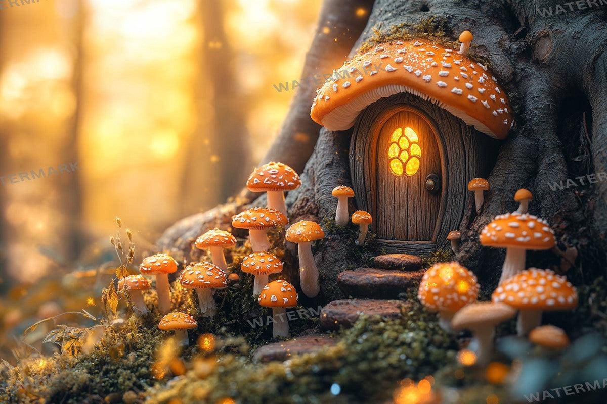 Magical Fairy Door Backdrops, Enchanted Forest Treehouse Digital Background, Whimsical Fantasy Secret Garden - Photoshop - Photo Editing