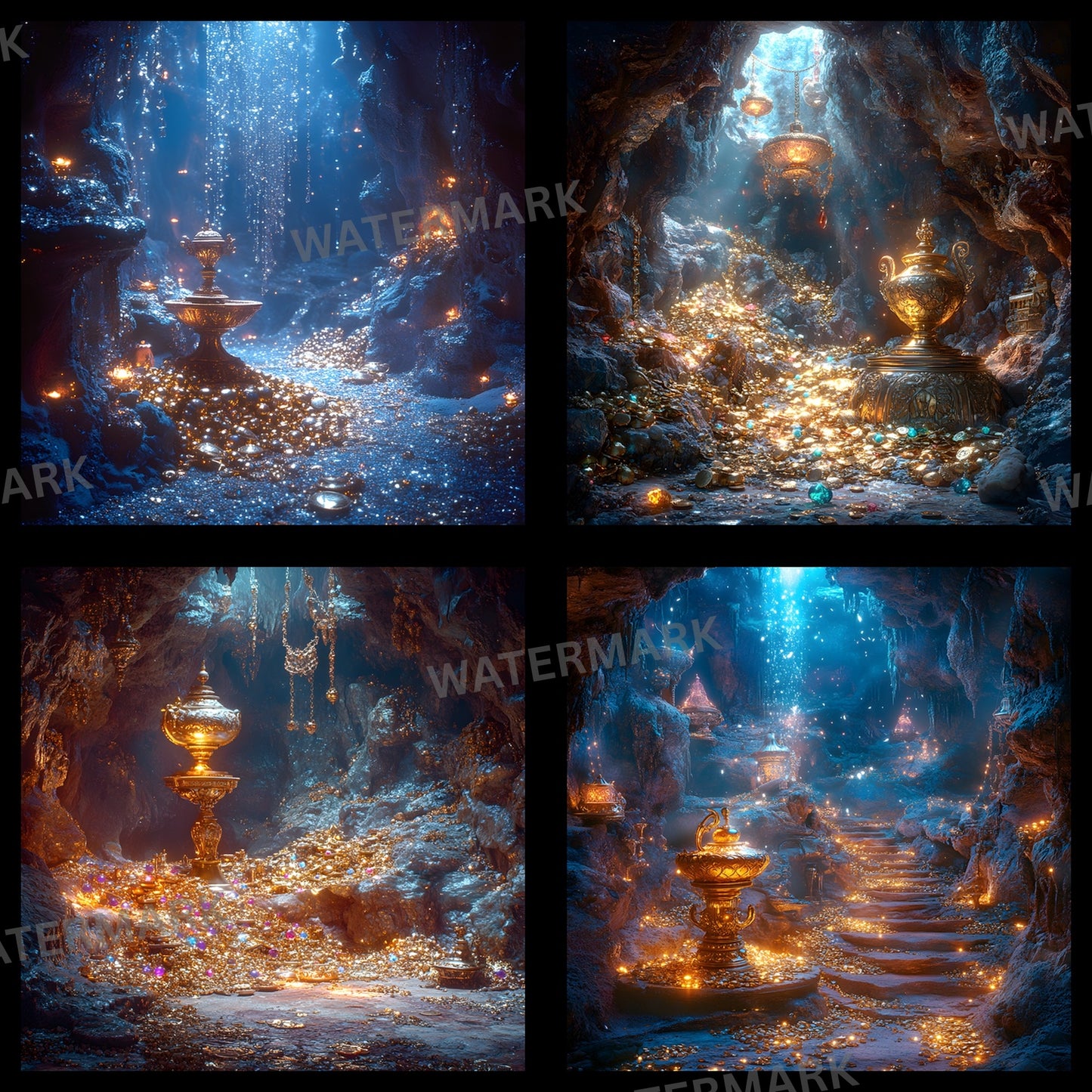 Aladdin's Cave Digital Backdrop, Enchanted Arabian Nights Background, Square Photography Prop, Fantasy Photo Booth, Magical Adventure Scene, JPEG Images