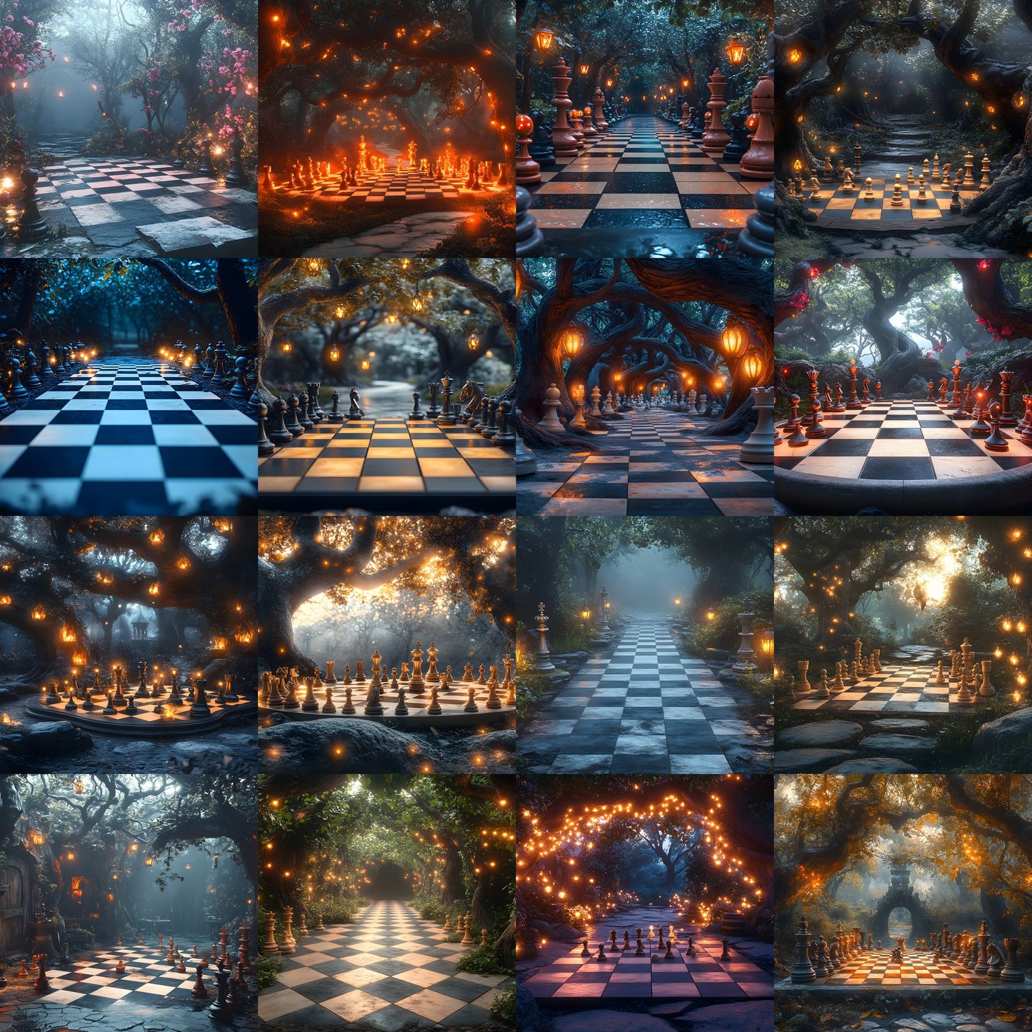 Alice in Wonderland Chessboard Backdrop, Fantasy Wonderland Background, Digital Download for Photography, Portrait, and Event Backdrops