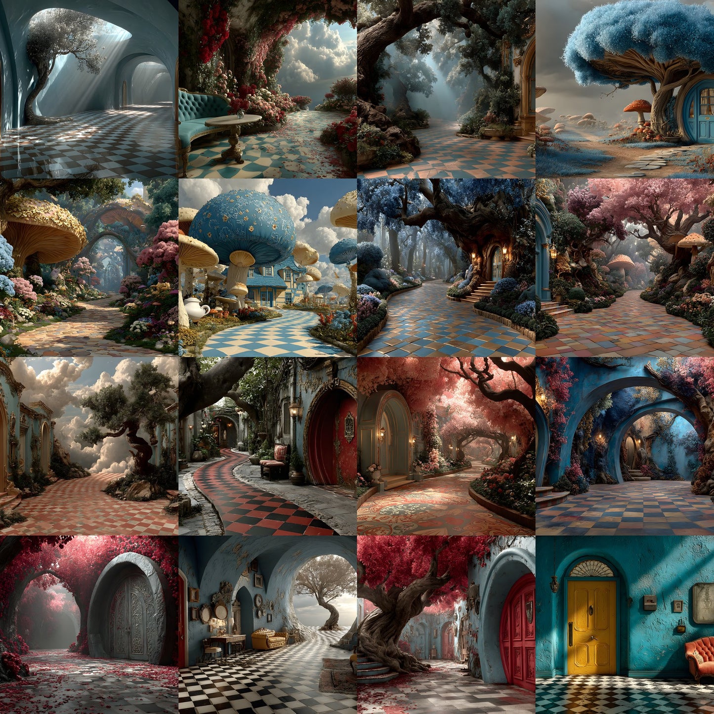 Alice in Wonderland Backdrop Digital Download, Whimsical Background for Photography, Fantasy Photo Prop, Dreamy Party Decor