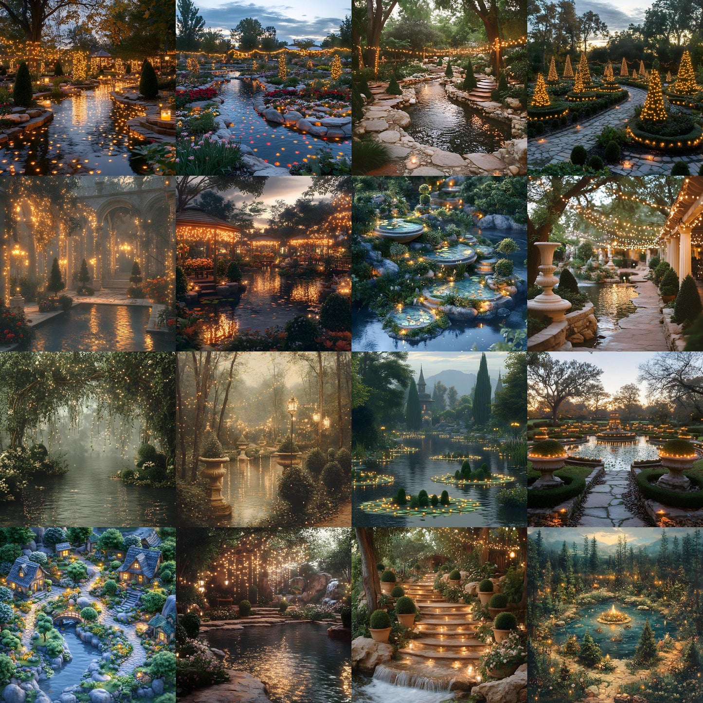 Enchanted Garden Backdrops - Magical Digital Backgrounds for Photography, Photoshop Overlays & Floral Designs