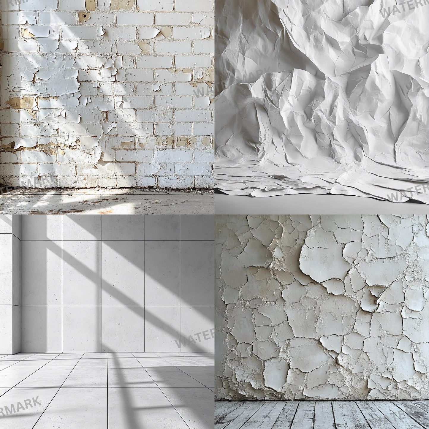 White Texture Backdrop Collection - 24 Unique Textured Surfaces for Photography, Digital Art, and Home Decor