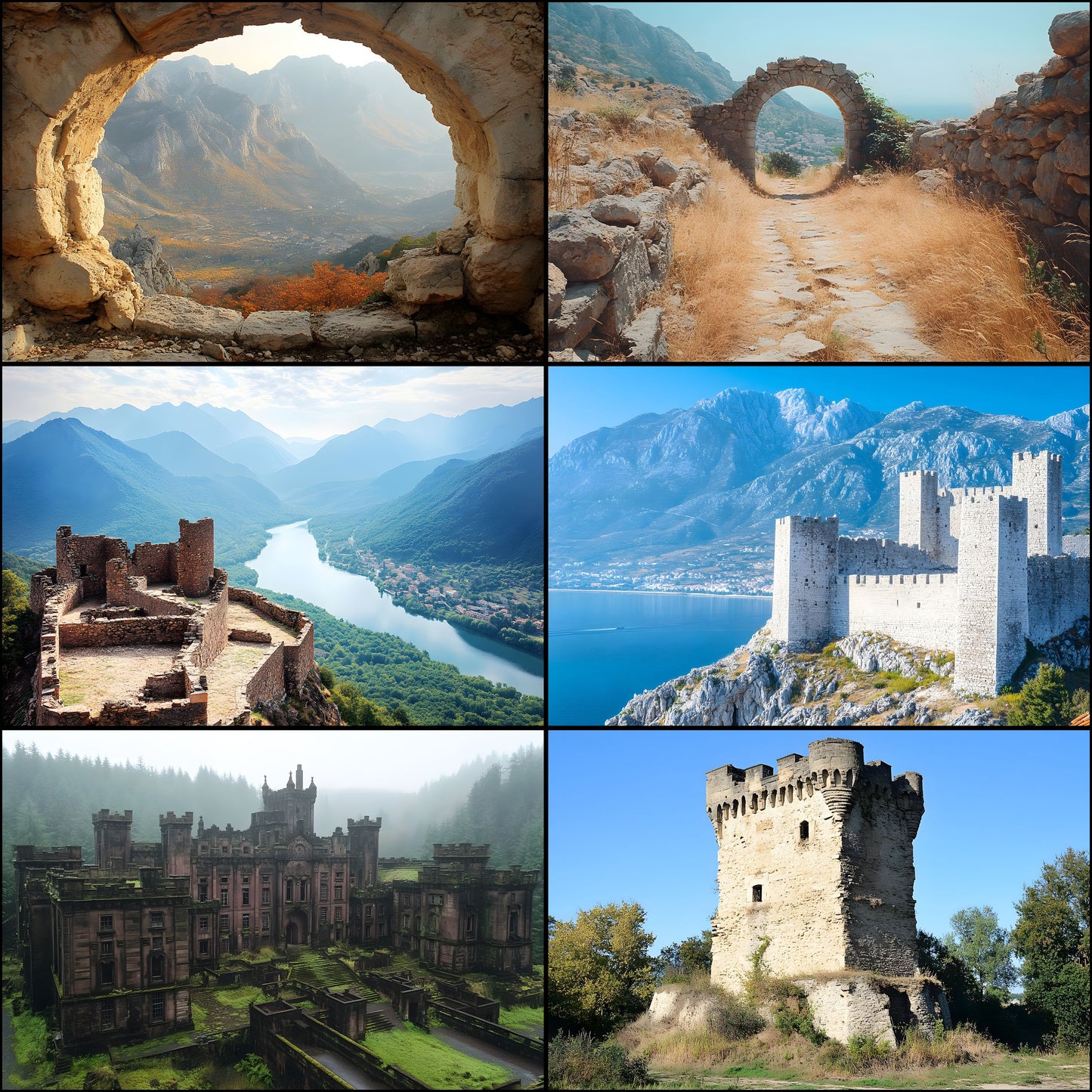 Abandoned Castle Backdrop, European Ruins Background, Photography Digital Download, Fantasy Photo, Medieval Scene, Images
