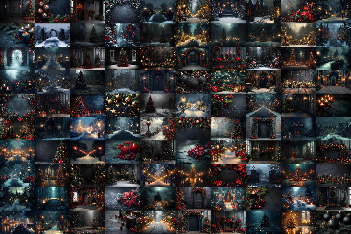 Gothic Christmas Backdrops, Black Christmas Backgrounds, Gothic Festive Dark Hue Xmas, Photography, Photoshop - 3:2 Ratio - 00x00px