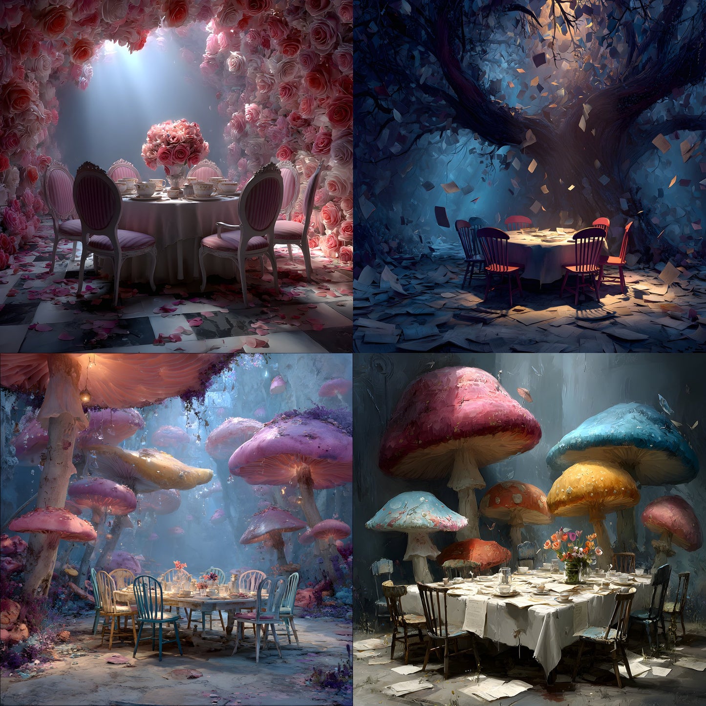 Alice in Wonderland Backdrop, Tea Party Background, Digital Download for Birthday, Photography Prop, Whimsical Photo Booth, Square Image