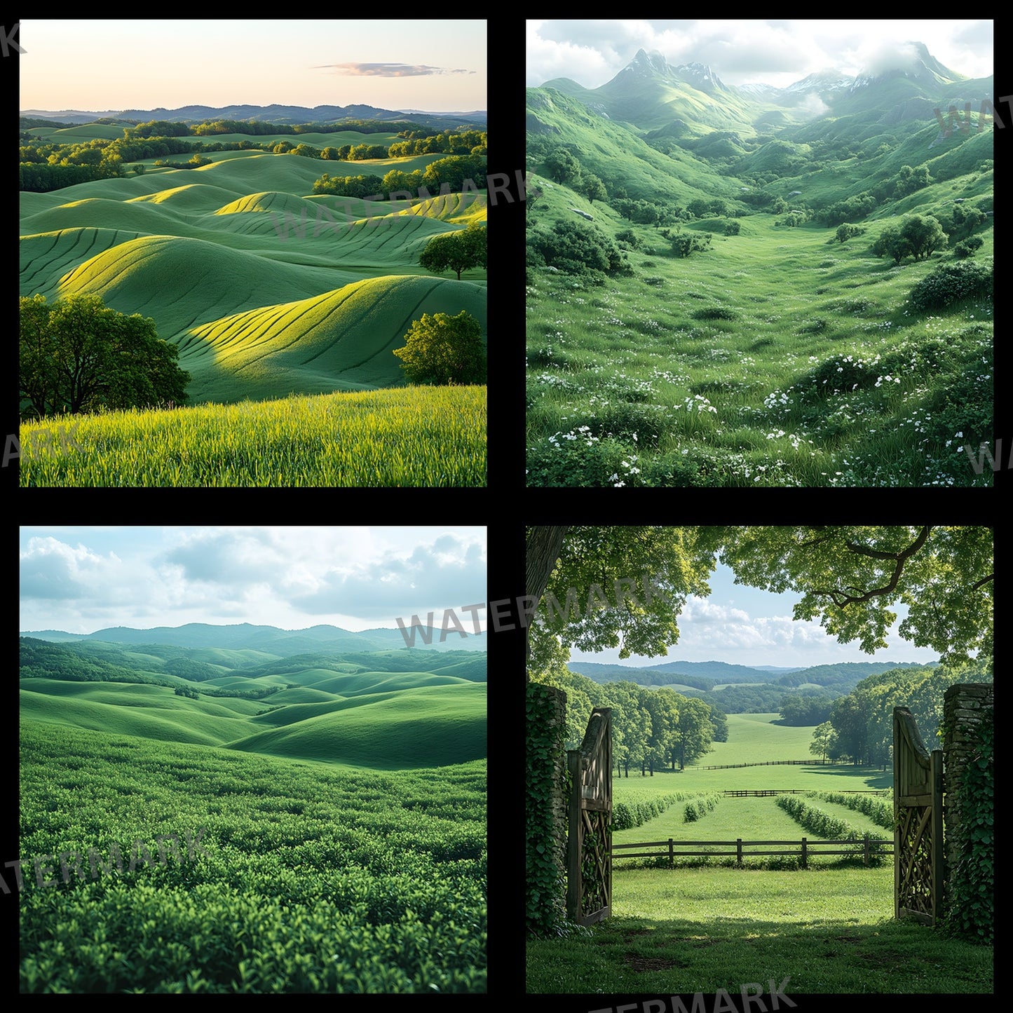 Pastoral Greenery Digital Backdrop, Photography Background, Scenic View Photo Prop, Nature Inspired Portrait, Online Shop Image, SQBD9443