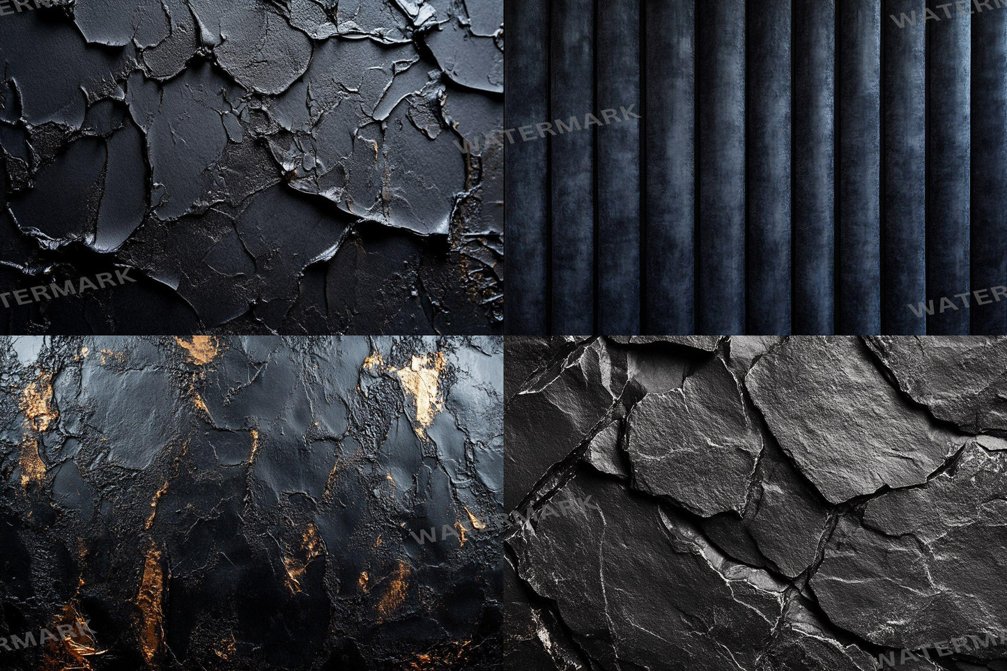 Black Textured Digital Backdrops - 3High-Res PNGs 00x00px for Stunning Photography