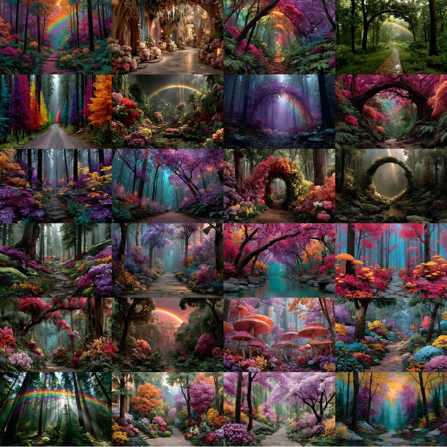 Alice in Wonderland Backdrop Digital, Magical Background for Photography, Fantasy Party Photo Booth Prop, Empty Scene Download