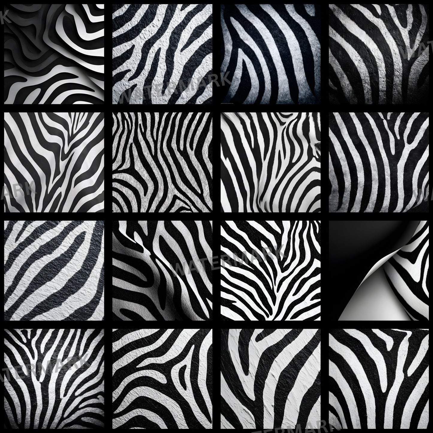 Zebra Print Digital Backdrop, Black and White Photography Background, Square Animal Pattern Photo Booth Prop, Fashion Design Texture Overlay