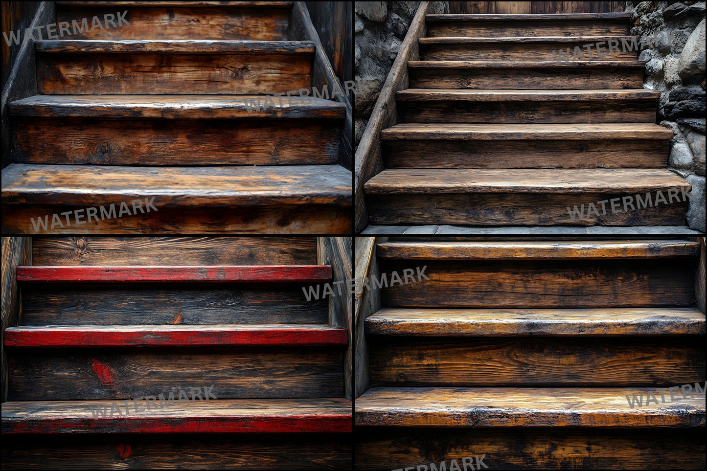 Rustic Wooden Staircase Digital Backdrop, Vintage Photography Background for Portrait Landscape, Fine Art Photography, Fairytale Scene