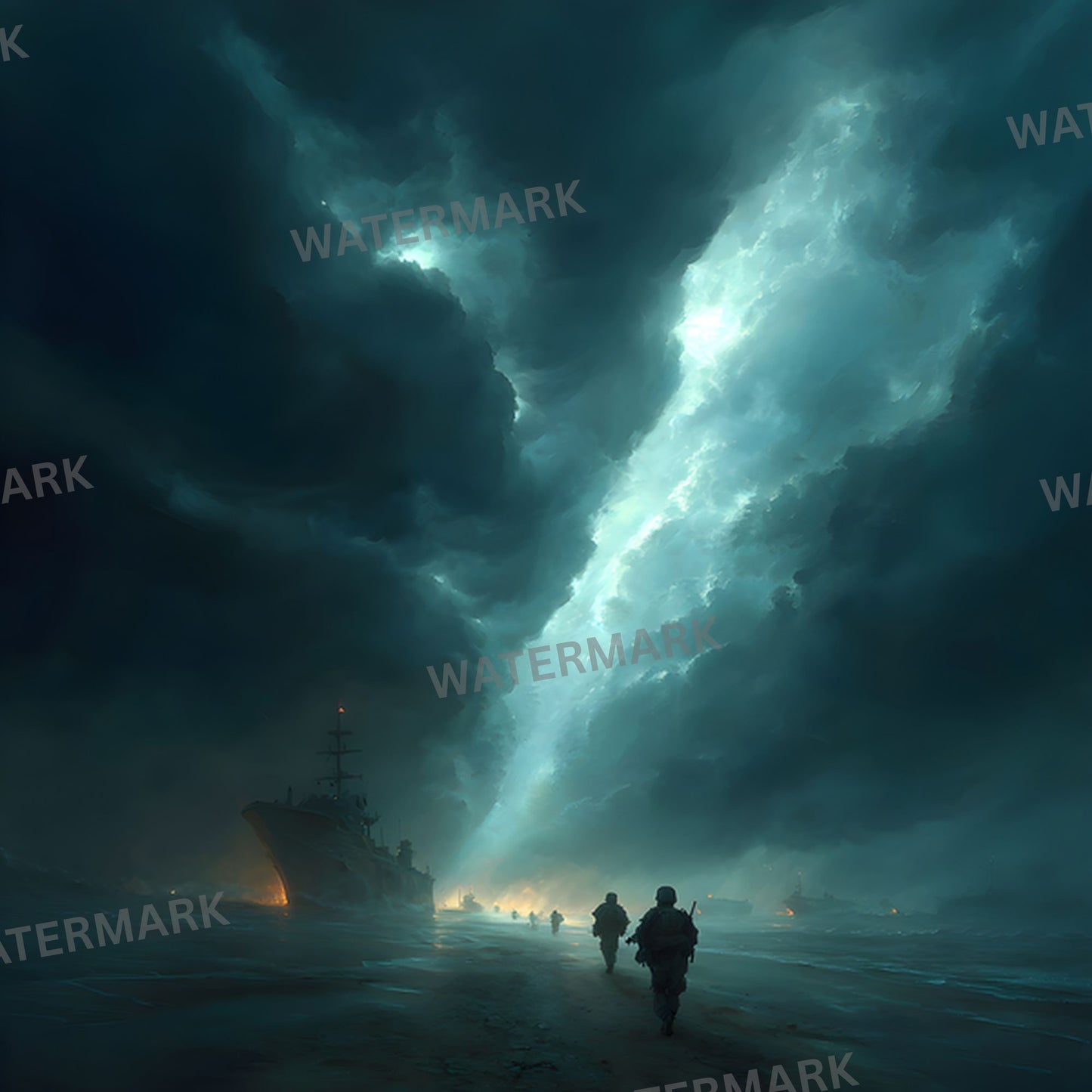 Dark Battlefield Digital Backdrop, Moody War Zone Photography Background, Square Format for Dramatic Photo Editing, Grunge Texture Fantasy Art