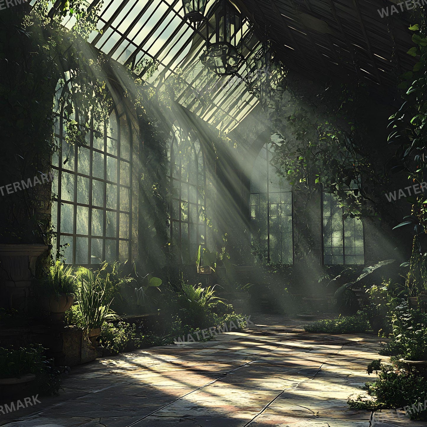 Gothic Greenhouse Digital Photography Backdrop Overlay for Portraits and Studio Use - 96x96px Master Composites Wallpaper Backgrounds