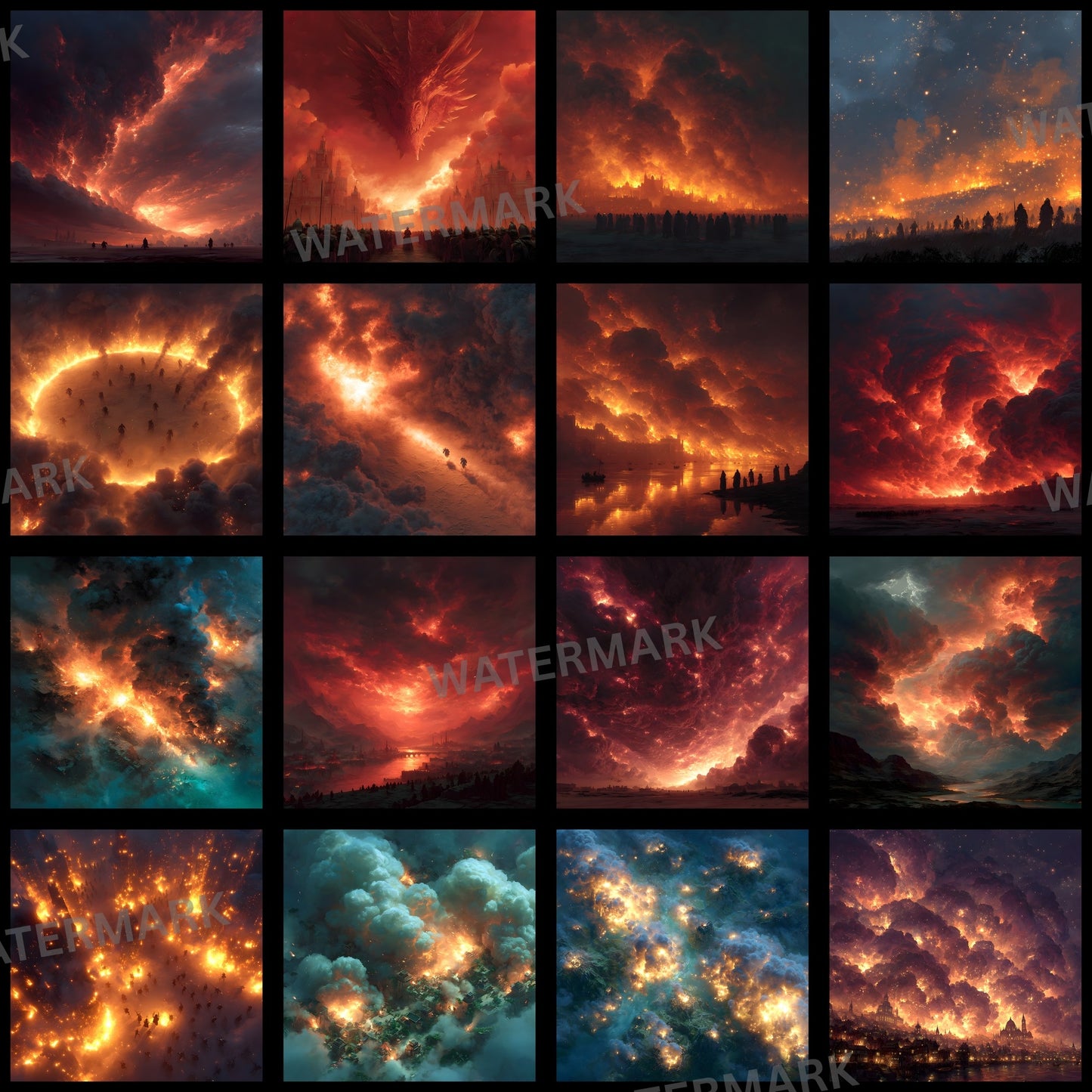 Fiery Battlefield Digital Backdrop, Cataclysm Background for Epic Fantasy Photography, Image for Composites, Gamer Stream Background