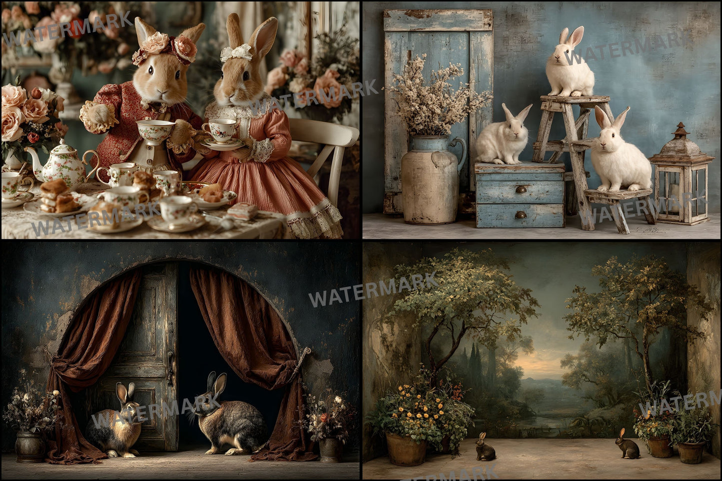 Alice in Wonderland Backdrop, Rabbit Hole Digital Background for Fantasy Photography, Storybook Theme, Photo Prop, Whimsical Party Decor