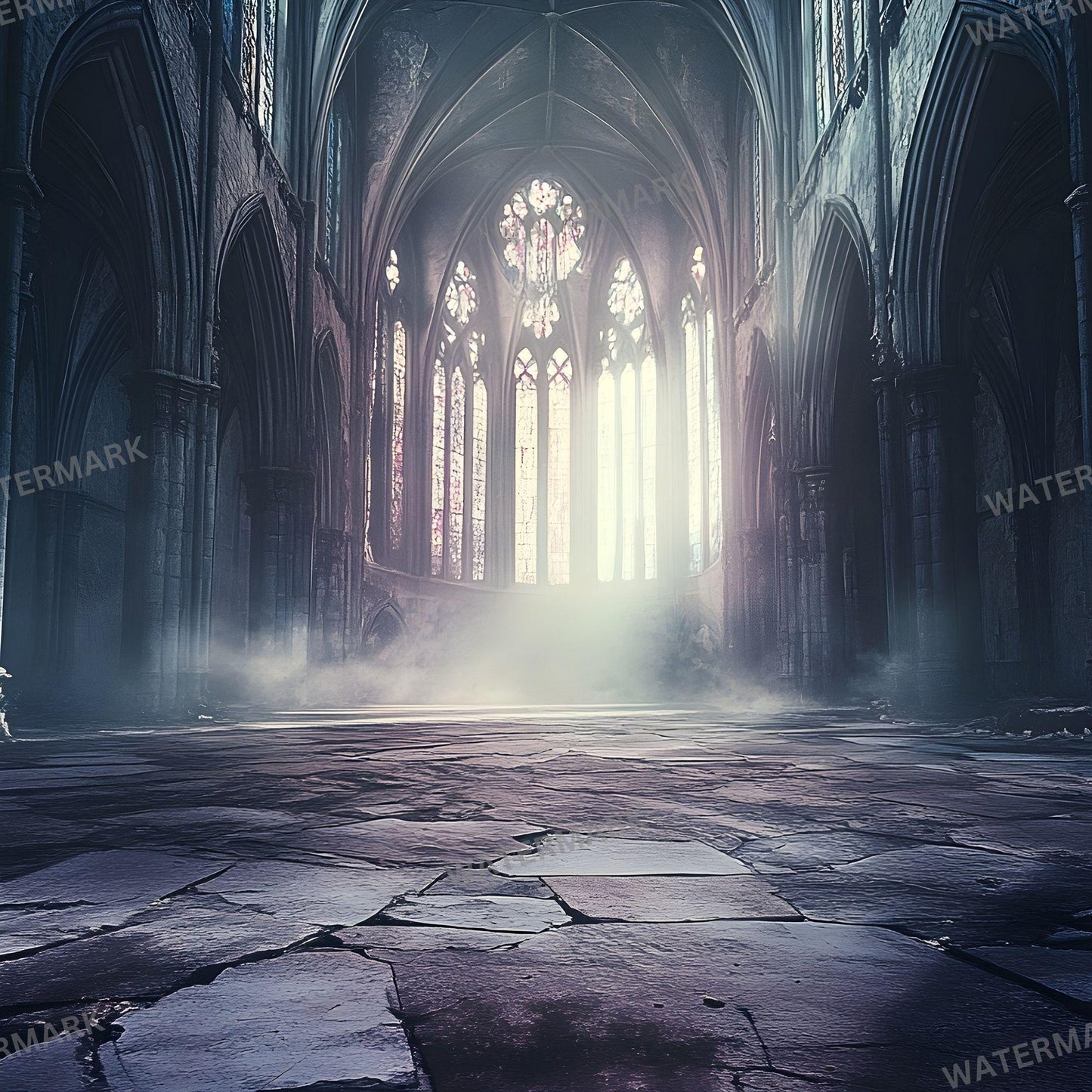 Abandoned Cathedral Digital Backdrops for Portrait Photography - 96x96px Photoshop Composites