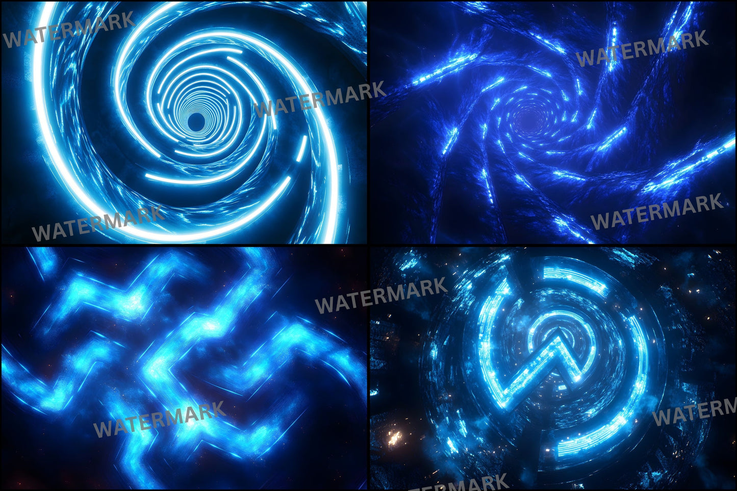 Abstract Blue Neon Lights Digital Backdrop, Modern Photography Background for Portraits, Photo Overlays, Creative Graphic Design Resource