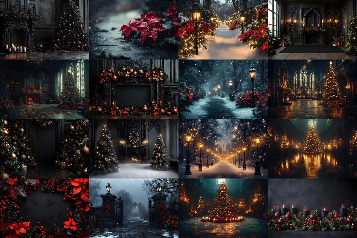 Gothic Christmas Backdrops, Black Christmas Backgrounds, Gothic Festive Dark Hue Xmas, Photography, Photoshop - 3:2 Ratio - 00x00px
