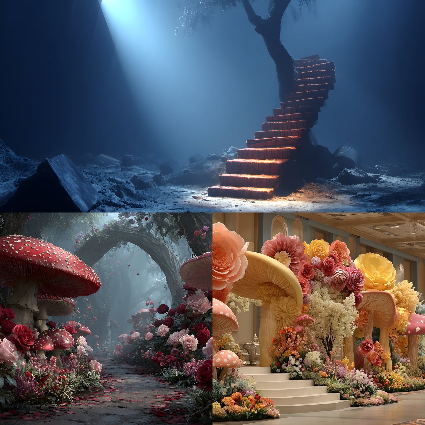 Alice in Wonderland Backdrop Digital Download, Whimsical Wonderland Background, Fantasy Photography Backdrop, Storybook Party, Ratio