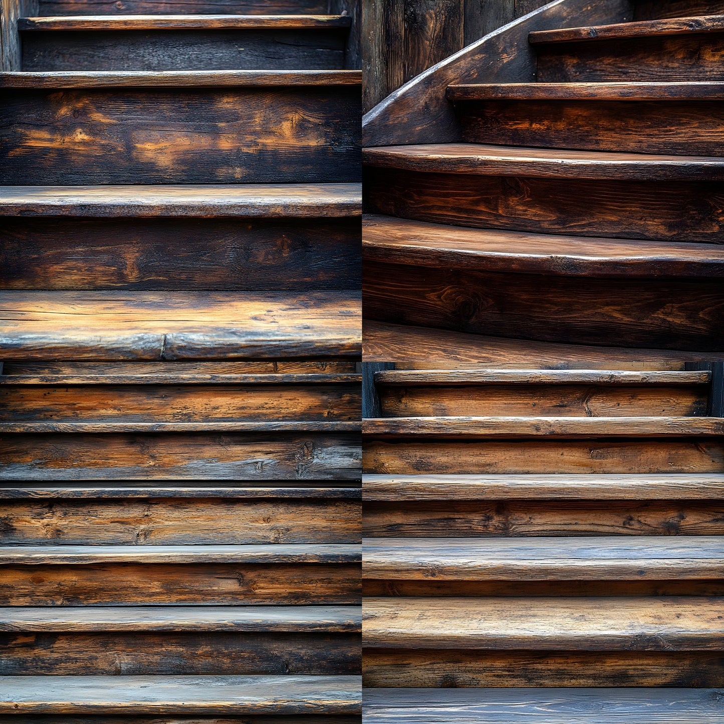 Rustic Wooden Staircase Digital Backdrop, Vintage Photography Background for Portrait Landscape, Fine Art Photography, Fairytale Scene