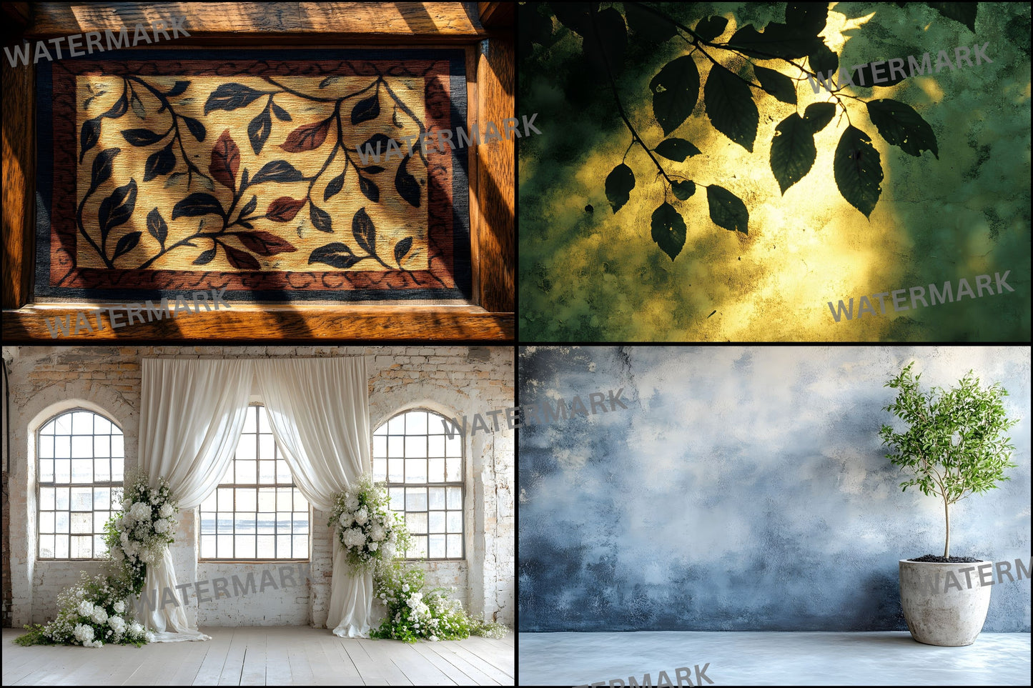 Vintage Sunlit Room Digital Backdrop, Wallpaper Photography Backgrounds, Cozy Interior Scene, High-Res Photo
