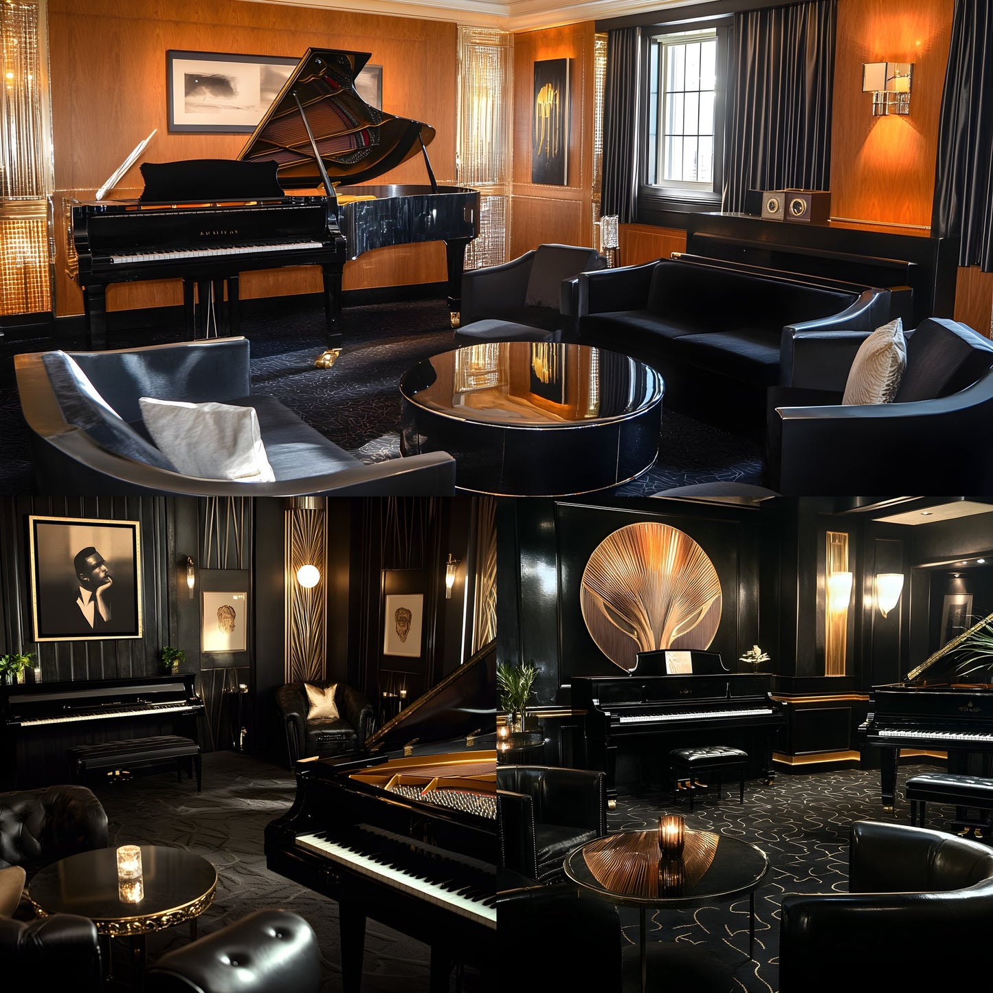 Jazz Lounge Digital Backdrop Set, Sophisticated Music Venue Backgrounds, Photography Backdrops, Musician Photo Booth, Printable Jazz Club Scenes