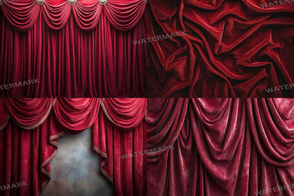 Classic Red Velvet Photography Backdrops - 2Warm Aesthetic PNGs 00x00px for Artists Designers - Commercial Use Allowed