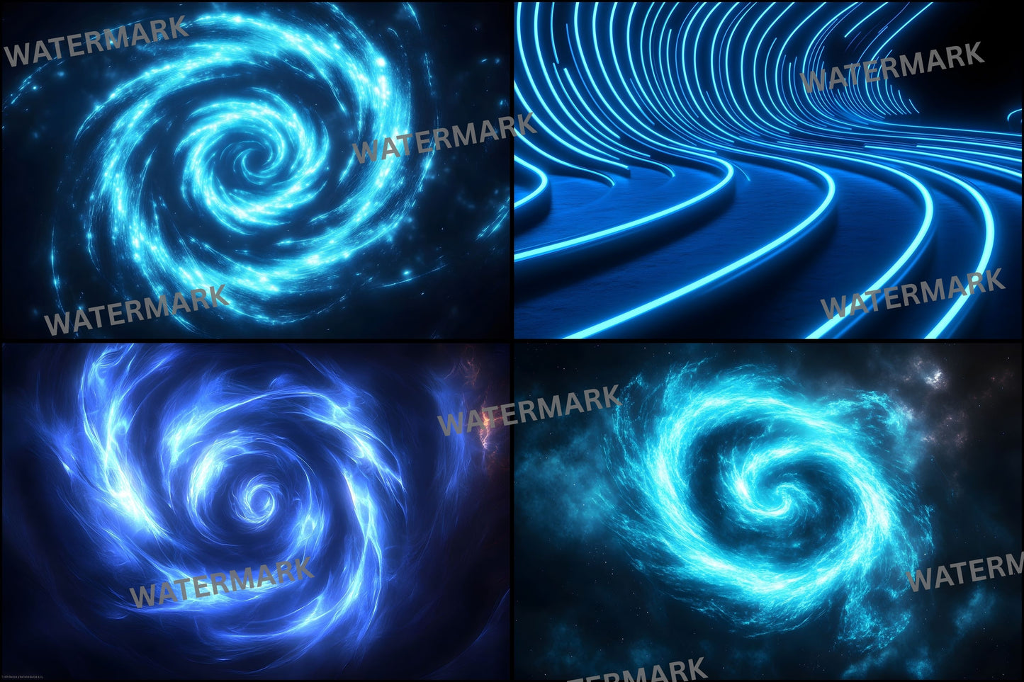 Abstract Blue Neon Lights Digital Backdrop, Modern Photography Background for Portraits, Photo Overlays, Creative Graphic Design Resource