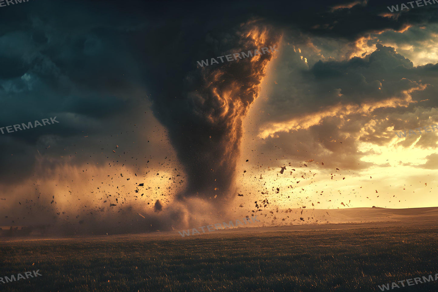 Tornado Kansas Prairie Backdrops - Wizard of Oz Inspired Photography Backgrounds - Dramatic Stormy Scenes | Dorothy Wizard of OZ Backdrops