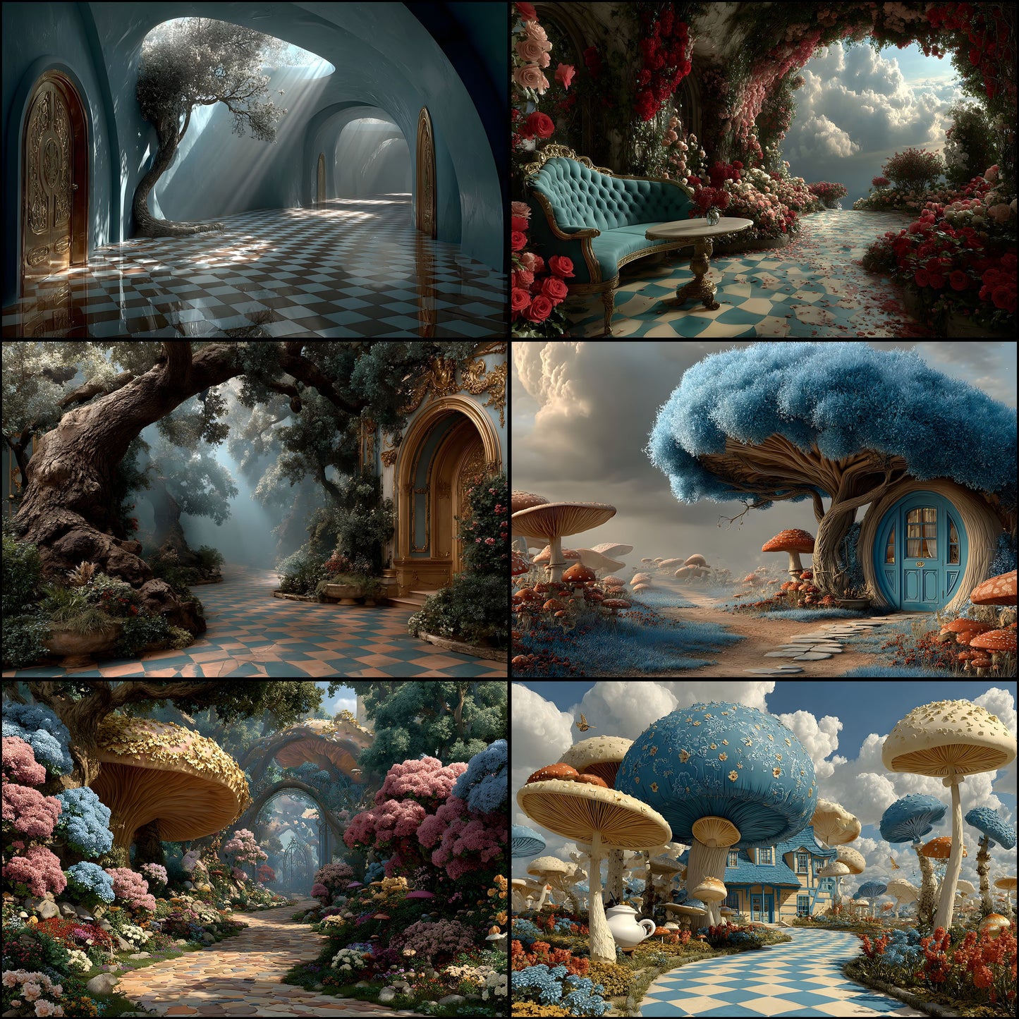 Alice in Wonderland Backdrop Digital Download, Whimsical Background for Photography, Fantasy Photo Prop, Dreamy Party Decor