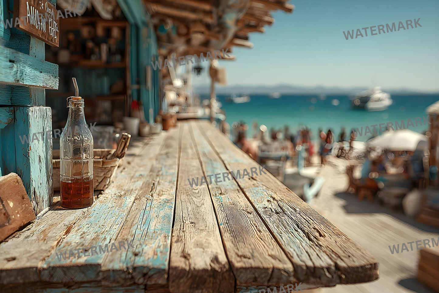 Beach Bar Photography Backdrops - 16 JPGs | Tropical Island Digital Backgrounds, Sunset Party Photo Overlays, Summer Vibe Studio Props