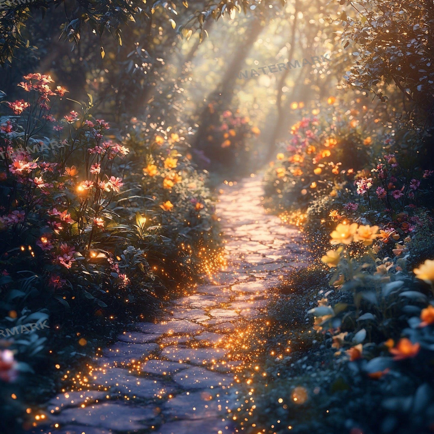 Pixie Dust Pathway Digital Photography Backdrops - Enchanted Forest Photoshop Overlays - Fairy Tale Backgrounds - Master Composites