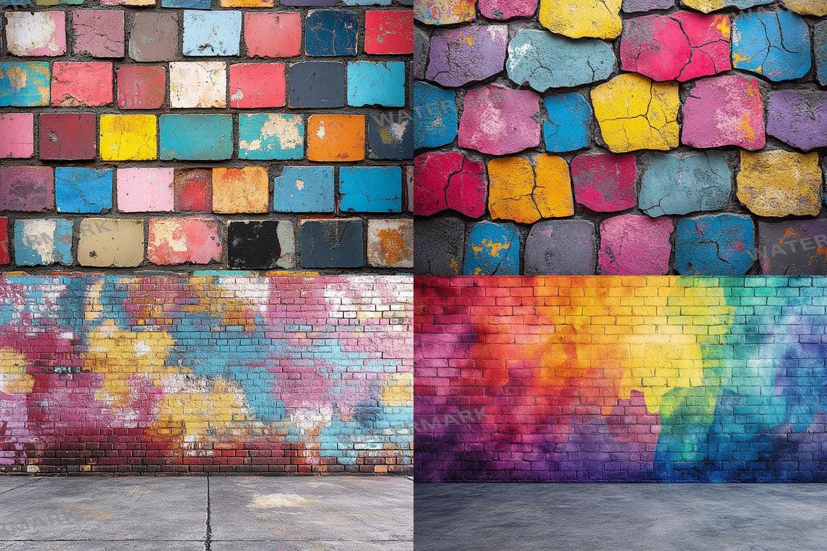 Urban Graffiti Wall Backdrops for Photography - Warm Inviting Digital PNGs 00x00px - Ideal for Artists Designers