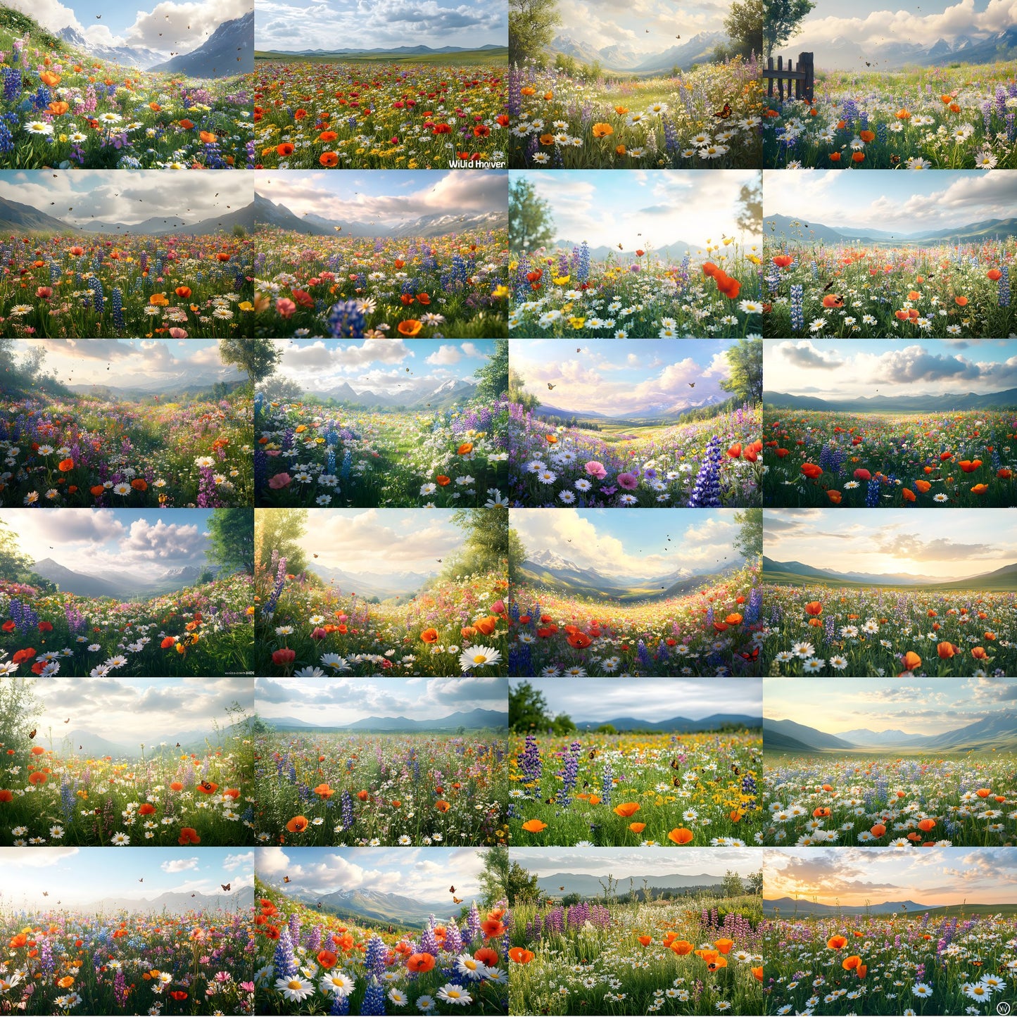 Wildflower Digital Backdrop Set, Botanical Photography Backgrounds, Ratios, Floral Photo Overlays, Spring Scene, Nature Inspired