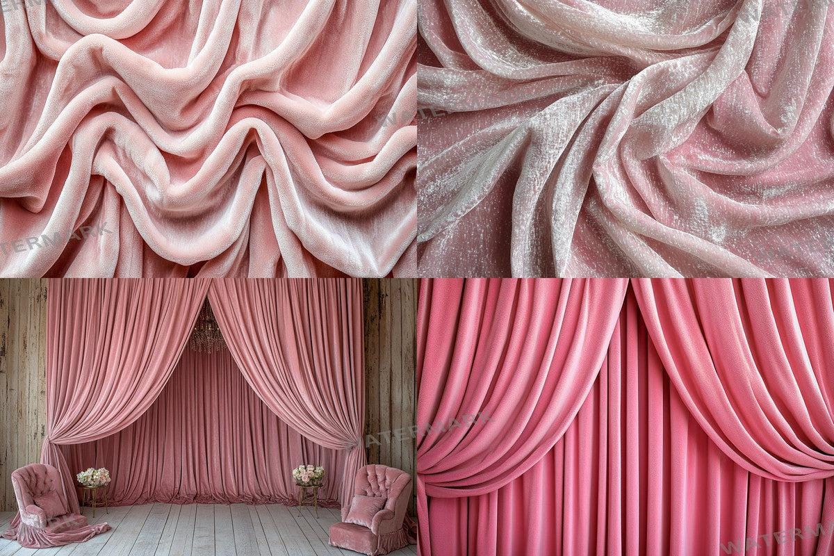 Blush Pink Velvet Photography Backdrops - Textured Background PNGs for Photoshop Editing - Perfect for Digital Artists Photographers