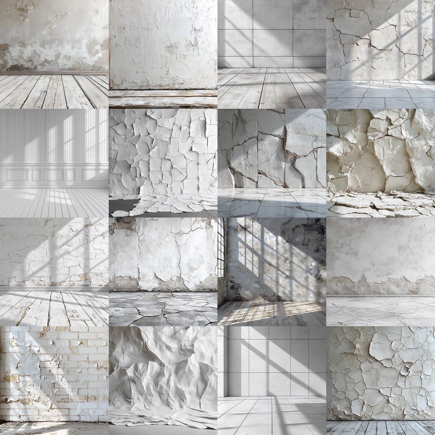 White Texture Backdrop Collection - 24 Unique Textured Surfaces for Photography, Digital Art, and Home Decor
