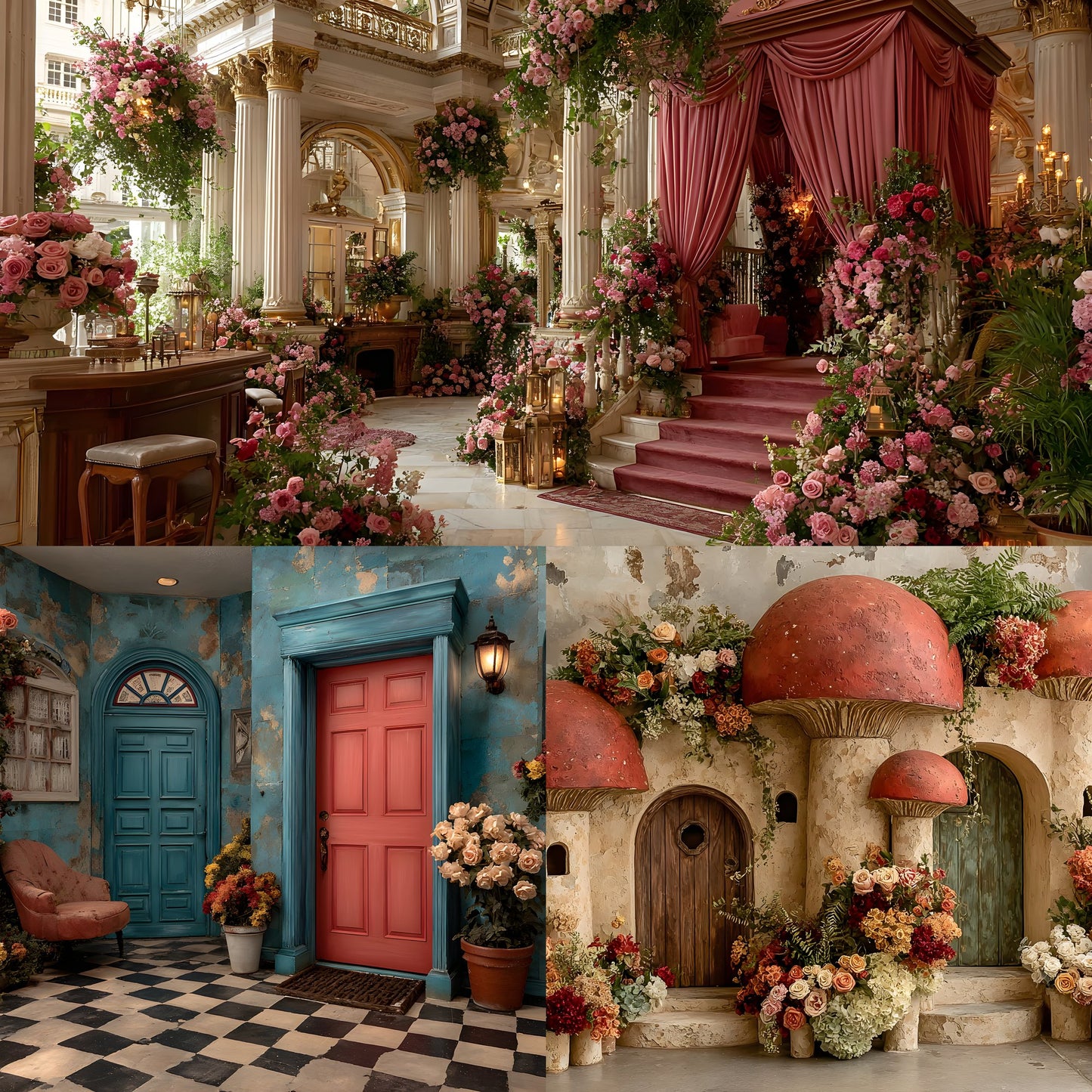 Alice in Wonderland Backdrop Digital Download, Whimsical Background for Photography, Fantasy Party Photo Booth, Storybook Theme