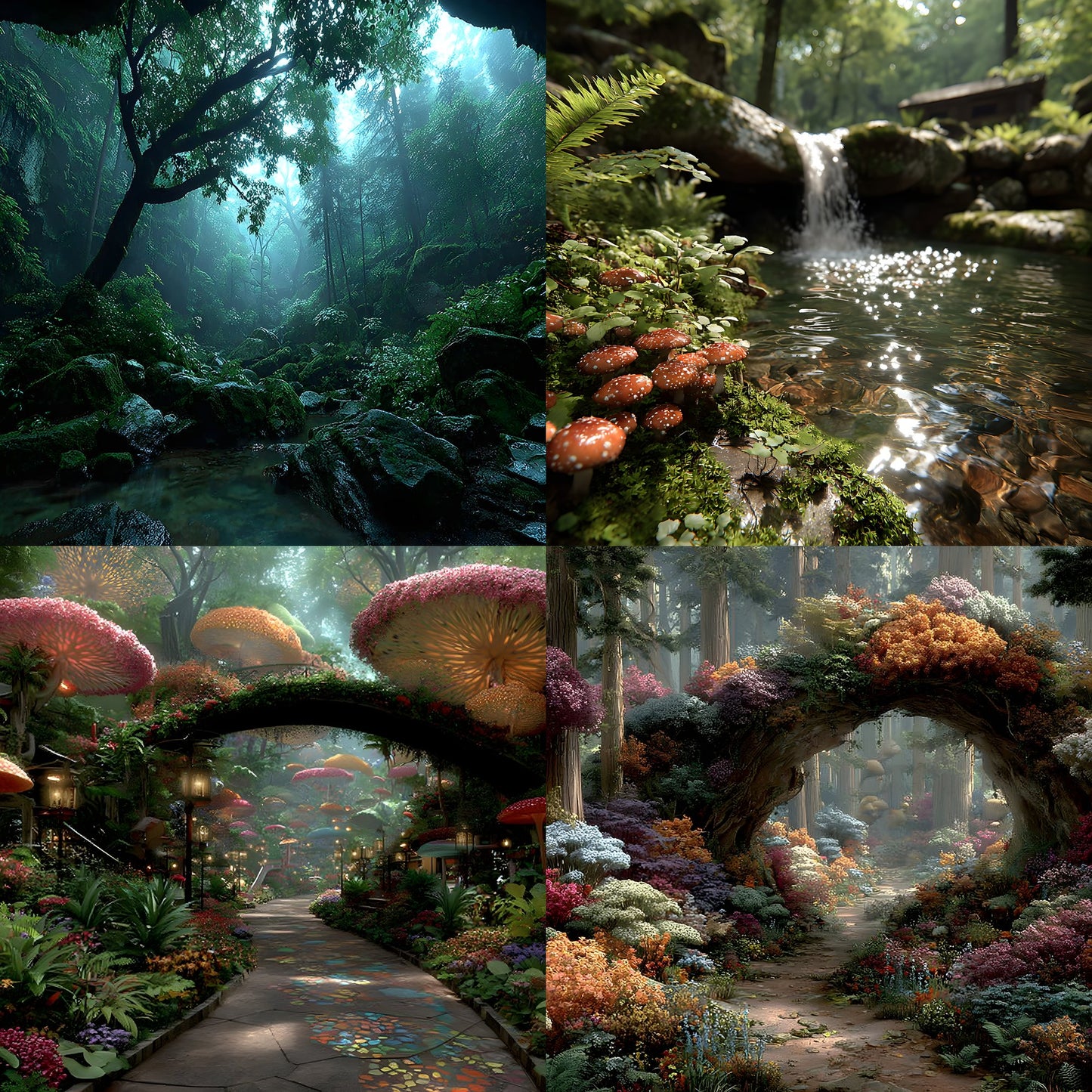 Alice in Wonderland Backdrop Set, Enchanted Forest Backgrounds, Magical Photography, Digital Download for Fantasy Storytelling
