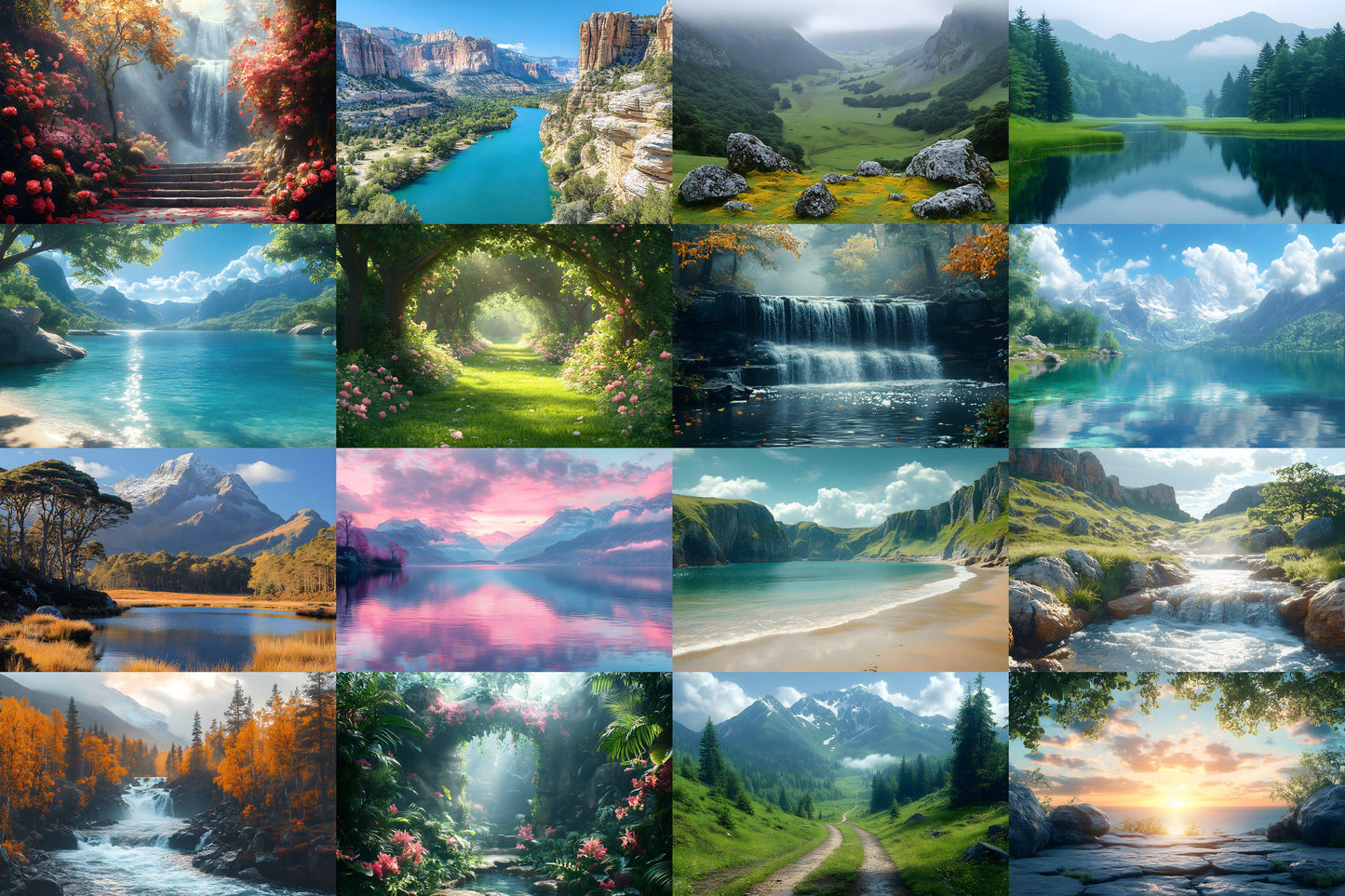 Natural Landscape Backdrops - Scenic Nature Digital Backgrounds - Forest, Mountains, Lakes, and Fields Backgrounds - Nature Wallpaper