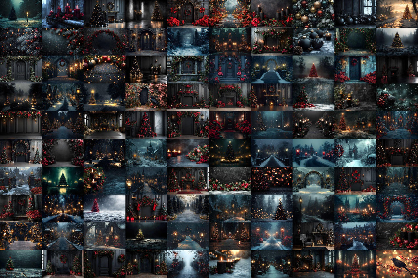 Gothic Christmas Backdrops, Black Christmas Backgrounds, Gothic Festive Dark Hue Xmas, Photography, Photoshop - Gothic Backdrops - 3:2
