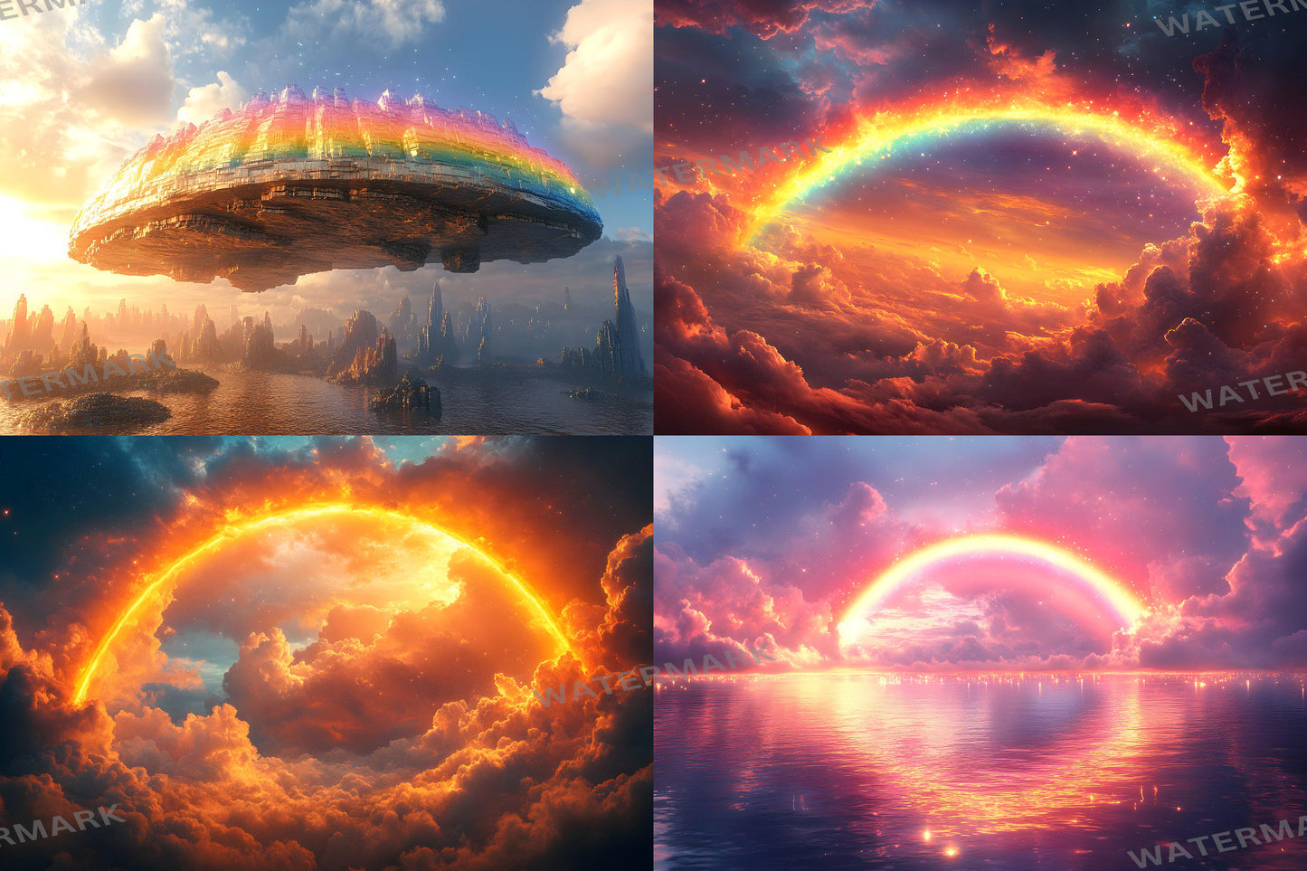 Rainbow Bridge Backdrops | Alice in Wonderland Background | Fantasy Backdrop | Story Telling Backdrop | Rainbow Photography Backgrounds