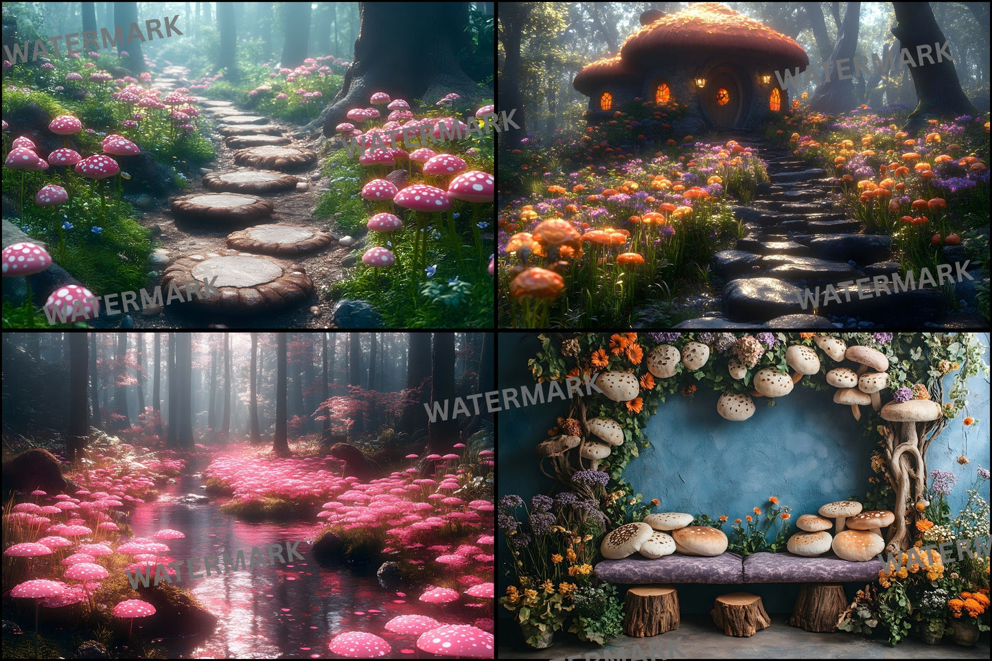 Alice in Wonderland Backdrop, Whimsical Background, Digital Download, Fantasy Photography, Storybook Scene, Portrait Prop, Ratio