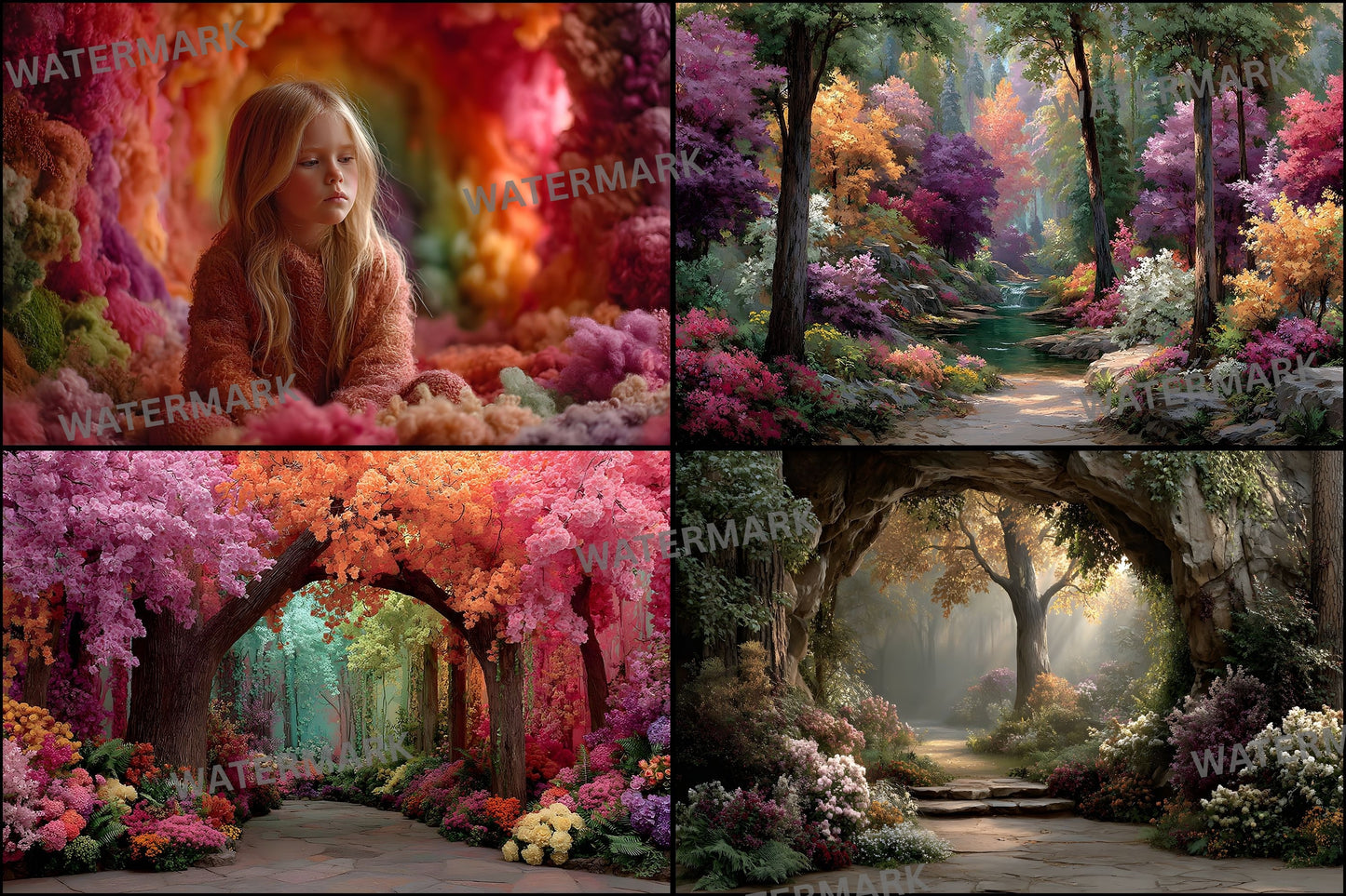 Alice in Wonderland Backdrop Digital Download, Magical Photography Background, Fantasy Portrait Backdrop for Newborns and Children