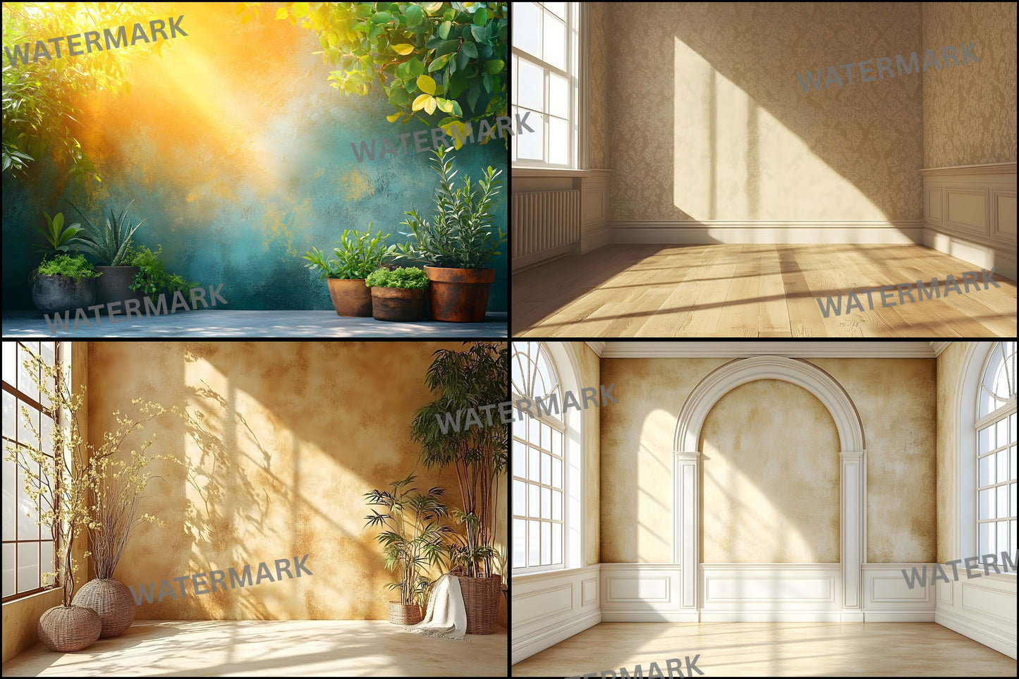 Vintage Sunlit Room Digital Backdrop, Wallpaper Backgrounds, Photography, Cozy Interior Scene, High-Resolution Download, Photo Overlays