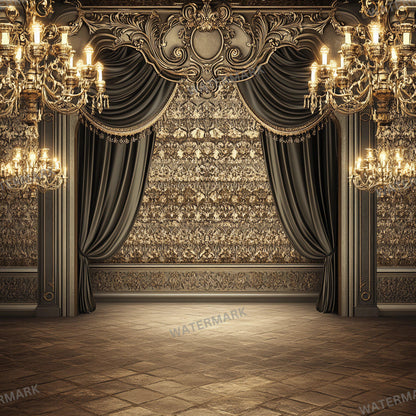 Baroque Stage Backdrops | Ornate Ballroom, Throne Room & Grand Fireplace Scenes | Theater, Musical and Concert Set Design