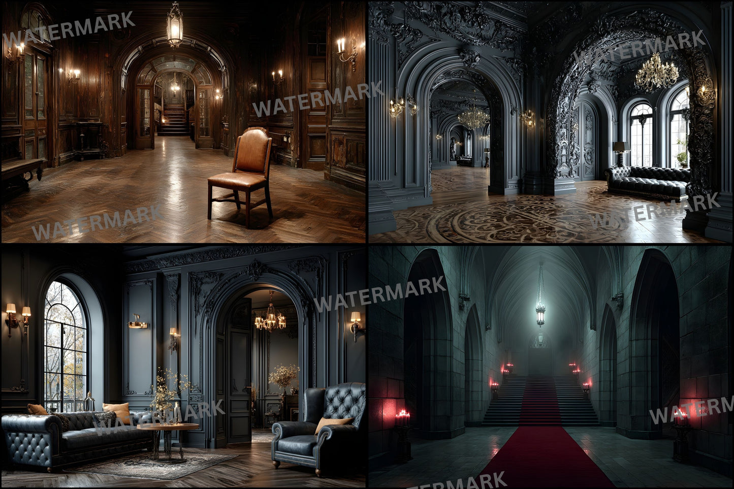 Dark Academia Boarding School Digital Backdrop, Photography Background, Moody Portrait, Printable Photography, Instant Download, Ratio