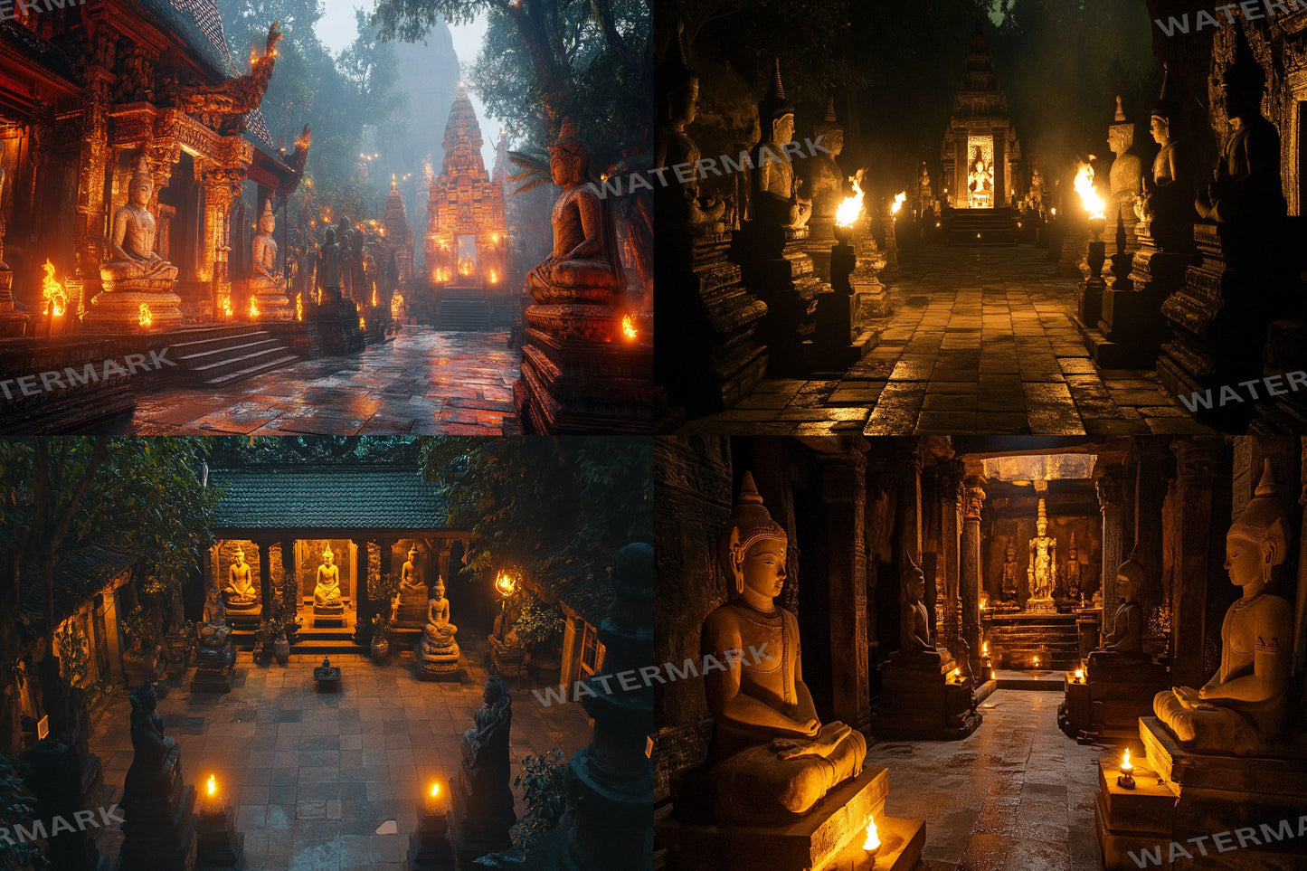 Shadowy Temple Backdrop - Dark Fantasy Background, RPG Streaming Overlay, Haunted Photography Backdrop, Digital Art Decor