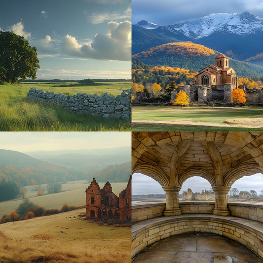 Abandoned Castle Backdrop, European Ruins Background, Photography Digital Backdrop, Fairytale Photo Background, Fantasy Castle Digital Background